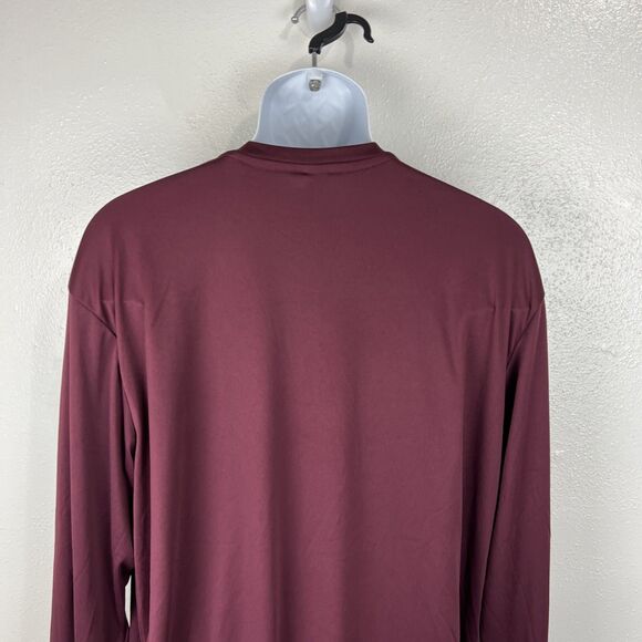 BAW Long Sleeve Shirt Men XL Burgundy Dry Fit Athletic Performance Xtreme-Tek - Picture 10 of 11